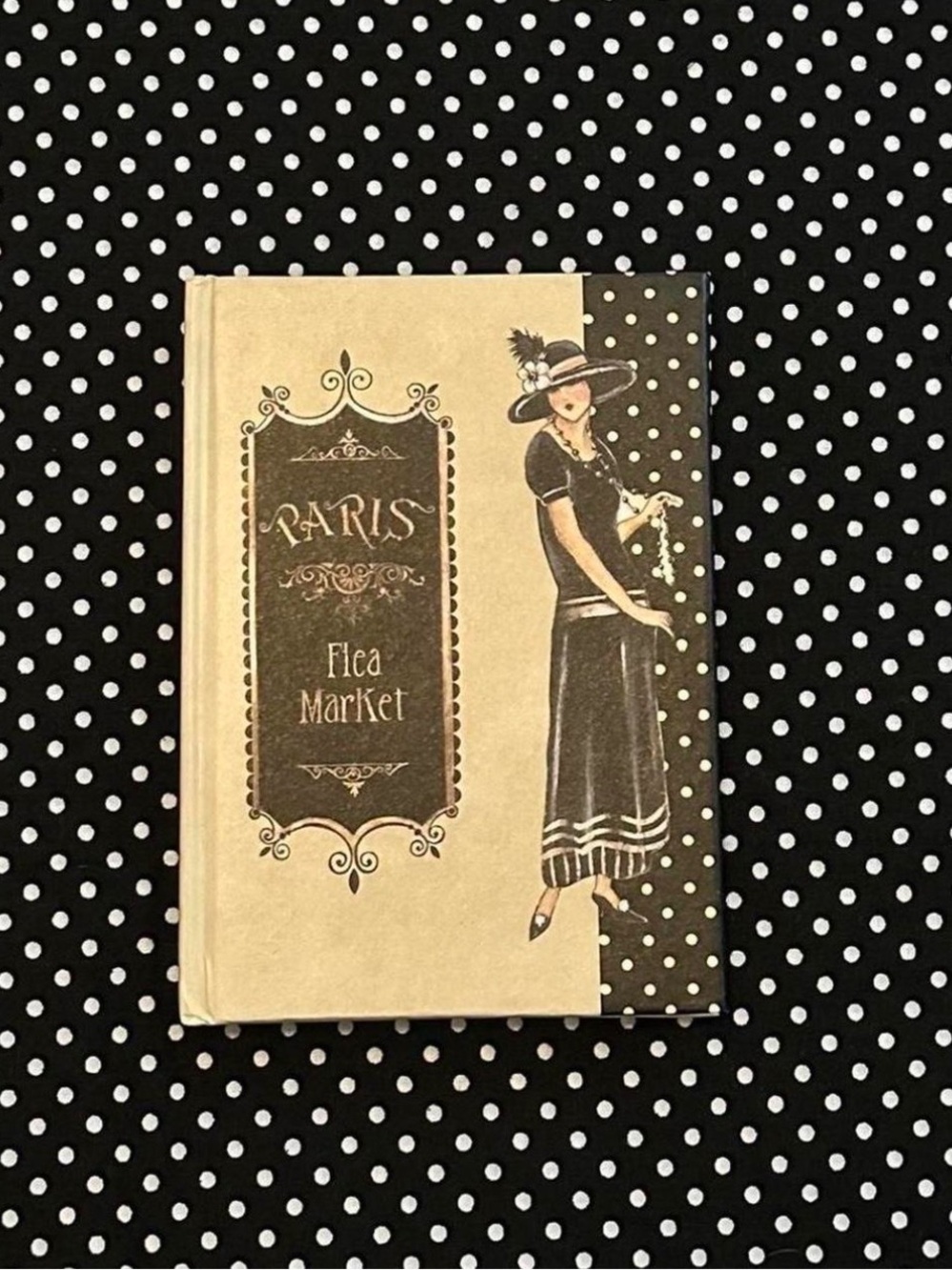 Paris Flea Market Decorative Vintage Style Notebook - Black & Cream